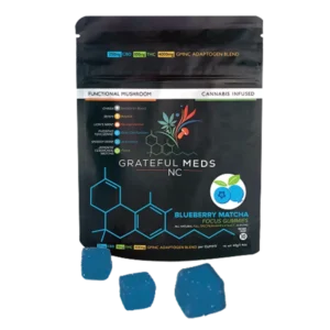 GratefulMeds Blueberry Matcha Focus Gummies